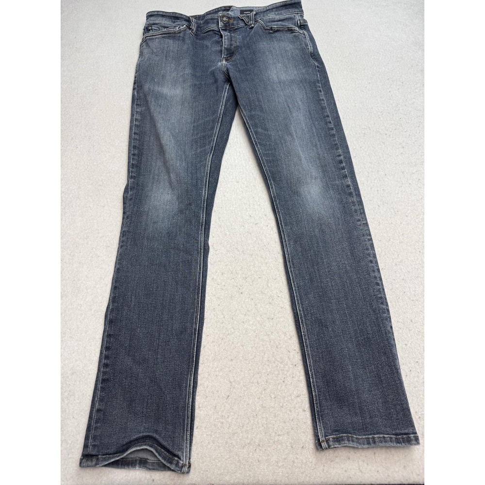 Volcom Vorta Slim Straight Jeans Mens 33x31 Blue Stretch Denim Medium Wash